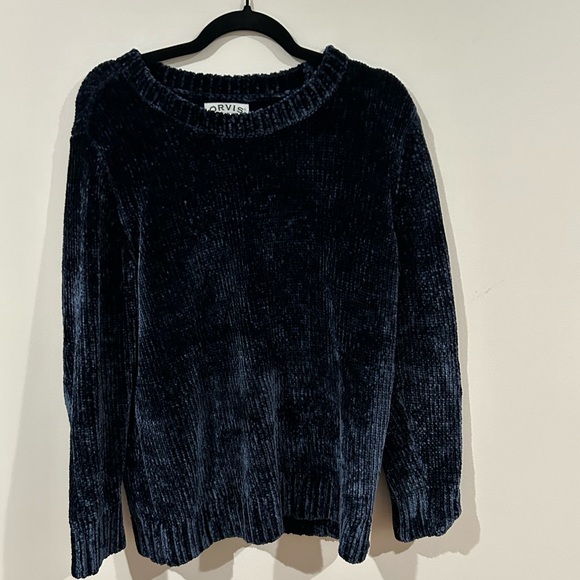 Orvis Womens Navy Blue Chenille Sweater - Picture 2 of 5